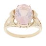 9ct Yellow Gold Rose Quartz Single Stone Ring