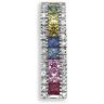 18 Carat White Gold Diamond-14pt Multi Colour Sapphire 56pt Pendant