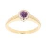 18ct Yellow Gold Single Stone Amethyst Cabochon Ring