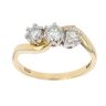 18ct Yellow Gold 0.75ct Brilliant Cut Diamond Twist Trilogy Ring
