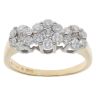 18ct Yellow Gold 1.00ct Diamond Triple Cluster Ring