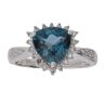 9ct White Gold 0.26ct Diamond And Blue Topaz Cluster Ring