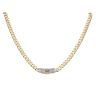 14ct Yellow Gold Monaco Classic Cubic Zirconia Pave Lock Curb Chain 18"