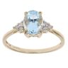 9ct Yellow Gold 0.06ct Diamond And Aquamarine Dress Ring
