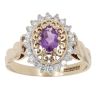 9ct Yellow Gold Cubic Zirconia And Amethyst Ring