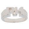 Silver Personalised Initial Bark Effect Ring