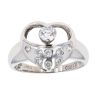 18ct White Gold Cubic Zirconia Heart Ring