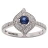 9ct White Gold 0.25ct Diamond And Sapphire Ring