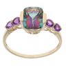 9ct Yellow Gold Mystic Topaz and Amethyst Dress Ring