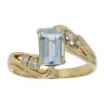 18ct Yellow Gold 0.15ct Diamond and Aquamarine Ring