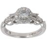 18ct White Gold 0.50ct Brilliant And Baguette Cut Diamond Cluster Ring