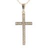 9ct Yellow Gold Patterned Cross Pendant and Belcher Chain 24"