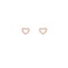 Rose Gold Plated Sterling Silver Tiny Heart Cubic Zirconia Stud Earrings