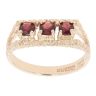 9ct Yellow Gold Garnet Three Stone Signet Ring