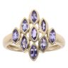 9ct Yellow Gold Tanzanite Cluster Ring