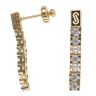 14ct Yellow Gold Monaco Classic Cubic Zirconia Drop Earrings