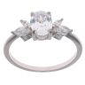 Silver Cubic Zirconia Stoneset Fancy Ring by Icesia