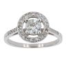 18ct White Gold Diamond Halo Solitaire Ring by Anya Belle