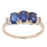 9ct Yellow Gold 0.05ct Diamond And Created Sapphire Ring