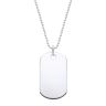Sterling Silver Men's Dog Tag Pendant & 24'' Beaded Chain Necklace
