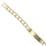 9ct Yellow Gold ID Patternd and Plain Curb Bracelet 7.5"