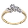 18ct Yellow Gold 0.45ct Brilliant Cut Diamond Two Stone Twist Ring