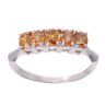 9ct White Gold Orange Gem Stone Set Ring