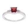 9ct White Gold Garnet and Diamond Square Ring