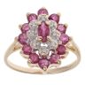 9ct Yellow Gold 0.08ct Diamond And Ruby Cluster Ring