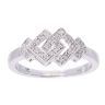 9ct White Gold 0.10ct Diamond Squares Ring