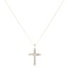 9ct Yellow Gold Cubic Zirconia Cross Pendant And Chain 18"