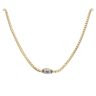 14ct Yellow Gold Monaco Cube Pave Lock Chain 28"