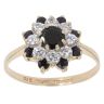 9ct Yellow Gold Sapphire And Cubic Zirconia Cluster Ring