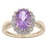 9ct Yellow Gold 0.15ct Diamond And Amethyst Cluster Ring