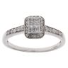 9ct White Gold 0.35ct Princess And Brilliant Cut Diamond Cluster Ring