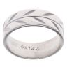 9ct White Gold Flat Court Patterned Wedding Band 6mm