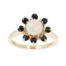 9ct Yellow Gold Sapphire And Opal Cluster Ring