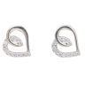 Silver Cubic Zirconia Heart Stud Earrings by Icesia