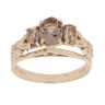 9ct Yellow Gold Smoky Quartz Three Stone Ring