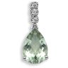 18 Carat White Gold Diamond-5pt Green Amethyst-1.78ct Pendant