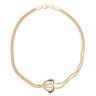 9ct Yellow Gold Duo Heart Bracelet 7.5"