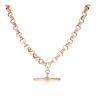 9ct Rose Gold Patterned And Plain Belcher T-Bar Chain 24"