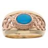 9ct Yellow and Rose Gold Clogau Turquoise Celtic Ring