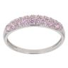 14ct White Gold Pink Cubic Zirconia Two Row Ring