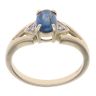 9ct Yellow Gold Cubic Zirconia and Blue Cabochon Gemstone Ring