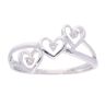 9ct White Gold Triple Heart Diamond Ring