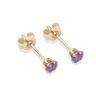 9ct yellow gold 3mm amethyst CZ stud Earrings