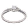 9ct White Gold 0.25ct Princess And Brilliant Cut Diamond Solitaire Ring