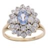 9ct Yellow Gold Tanzanite And Cubic Zirconia Cluster Ring