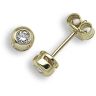 9 Carat Yellow Gold 20pts Rubover Earrings